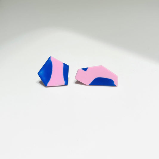 Ftery Pink & Blue Earrings