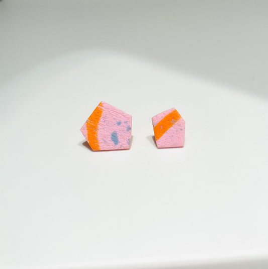 Ftery Pink Blue Orange Earrings