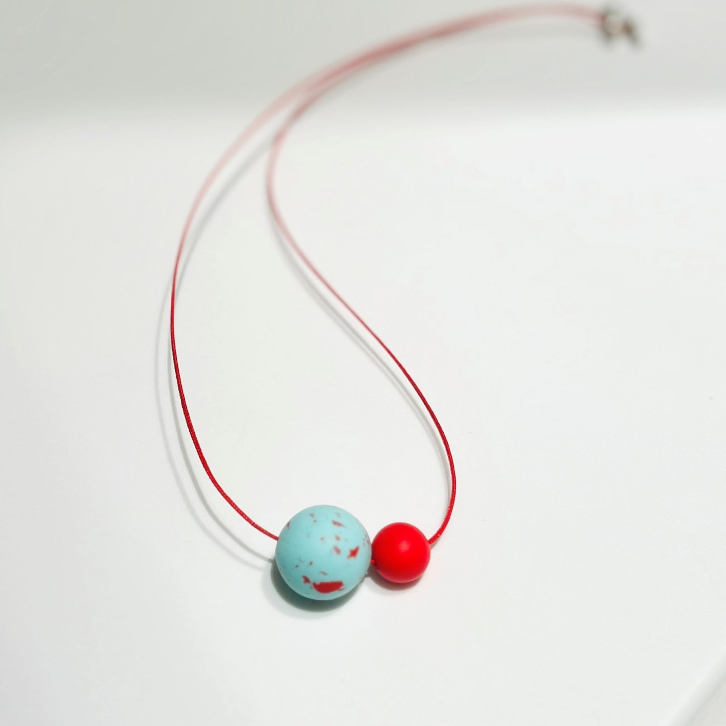 Sigri Light Blue & Red Necklace