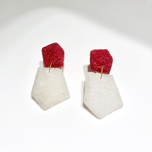 Salis Red & White Earrings