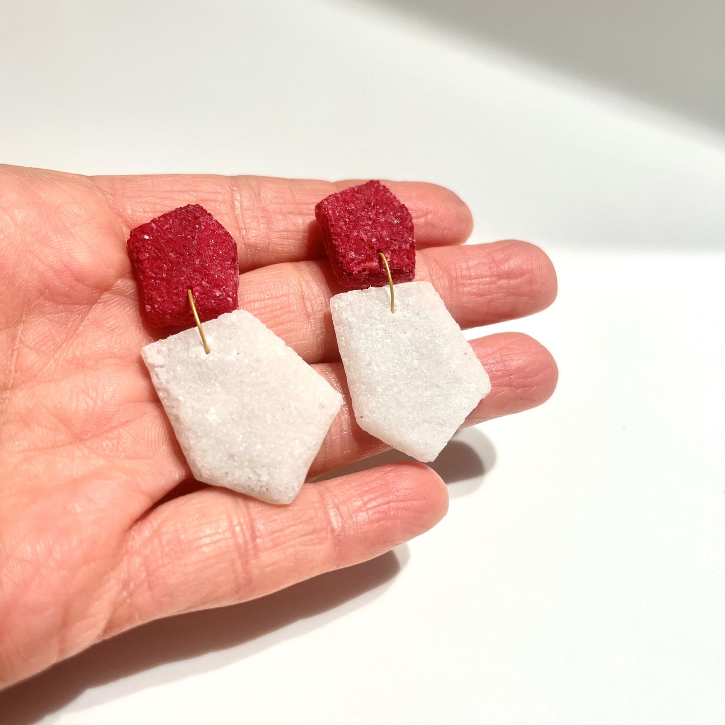 Salis Red & White Earrings