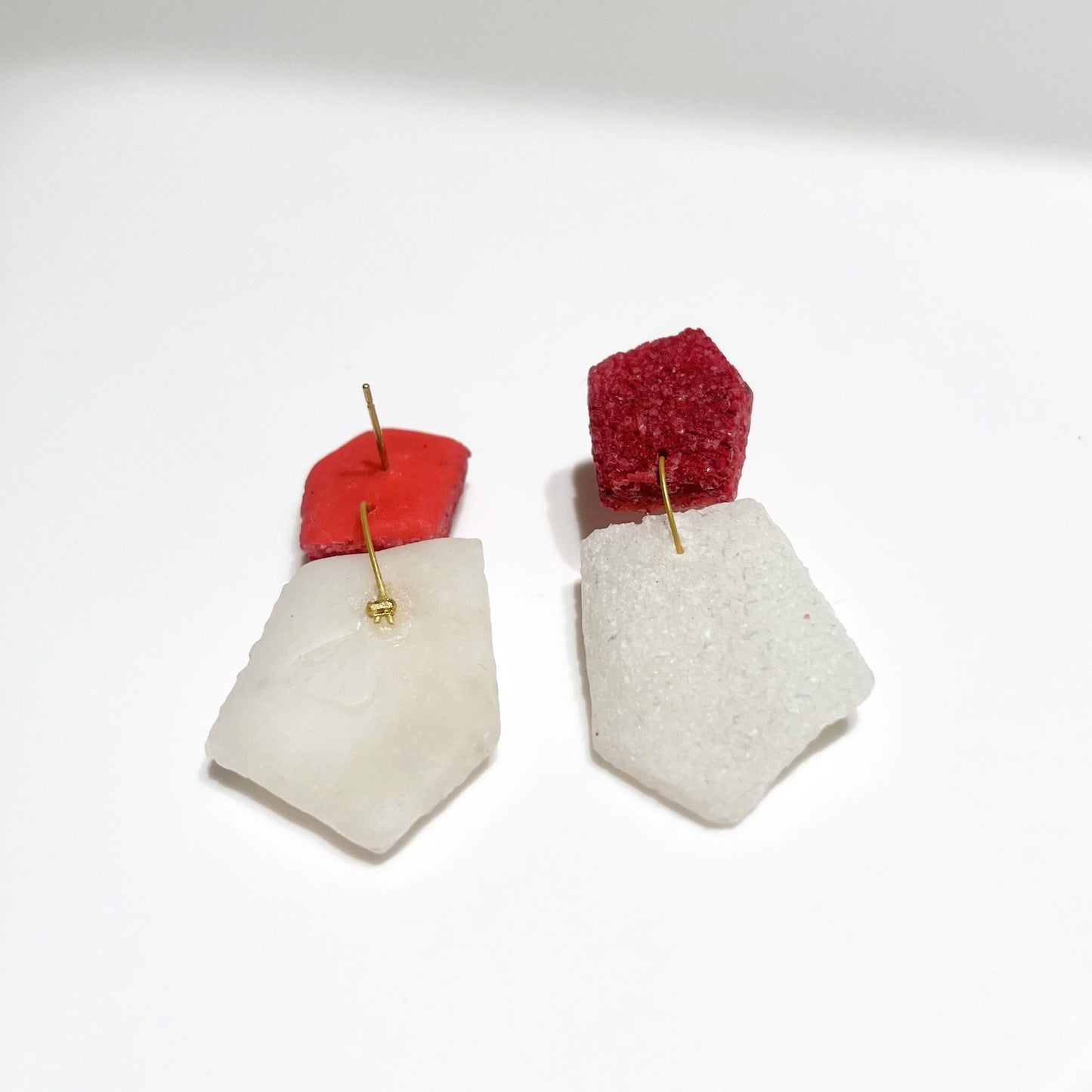 Salis Red & White Earrings