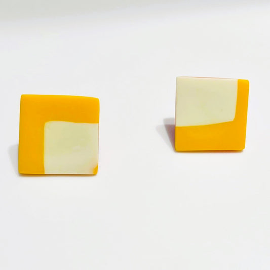 Yellow Sand Rectangular Earrings